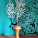 Natural white gorgone on a wooden base