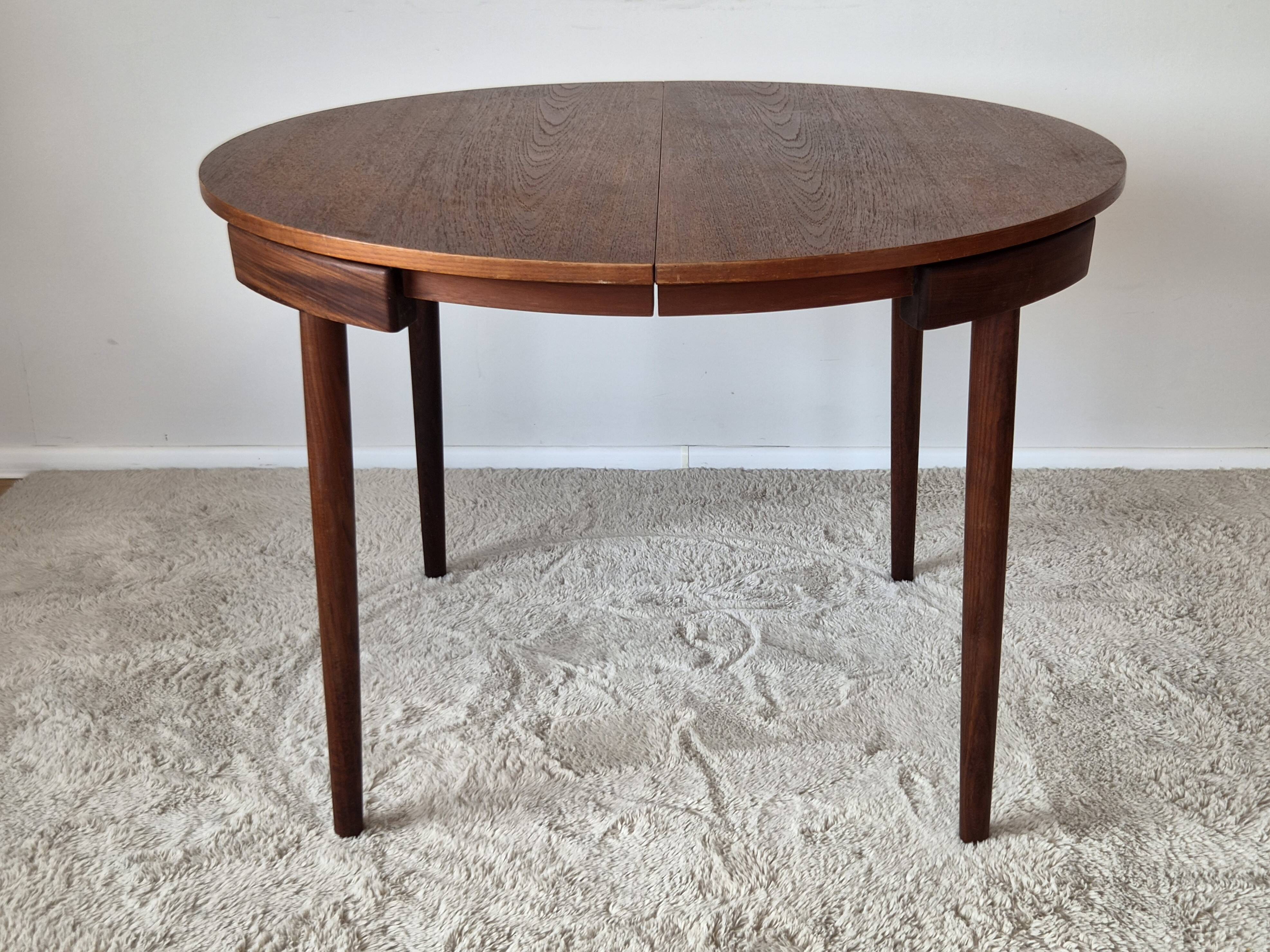 Roundette Teak Extendable Dining Set by Hans Olsen for Frem Røjle, Denmark