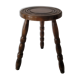 Brutalist stool in turned wood
