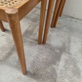 Set of 3 vintage cane nesting coffee tables
