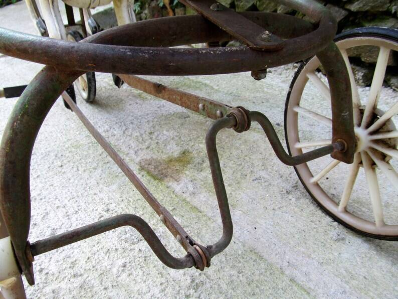 Soviet USSR childs pedal horse car antique vintage childs toy treasure 1950