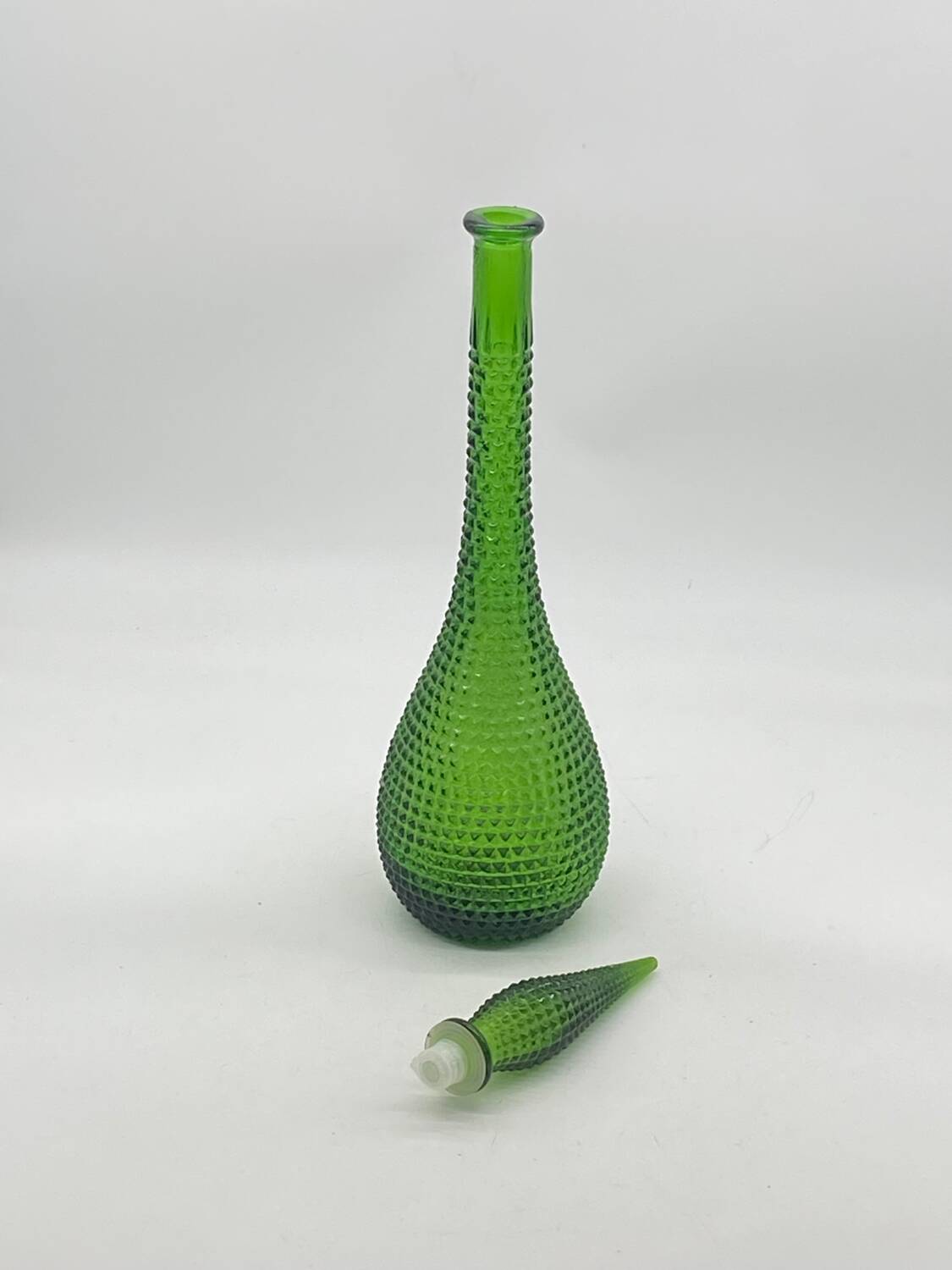 Empoli Italian Glass Carafe / Bottle, Vintage