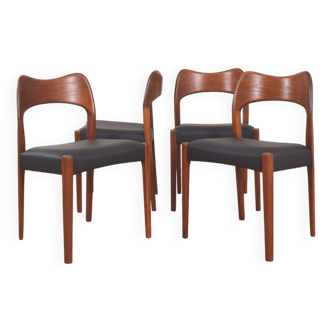 Mid-Century Teak Dining Chairs by Arne Hovmand-Olsen for Mogens Kold, 1960s, Set of 4