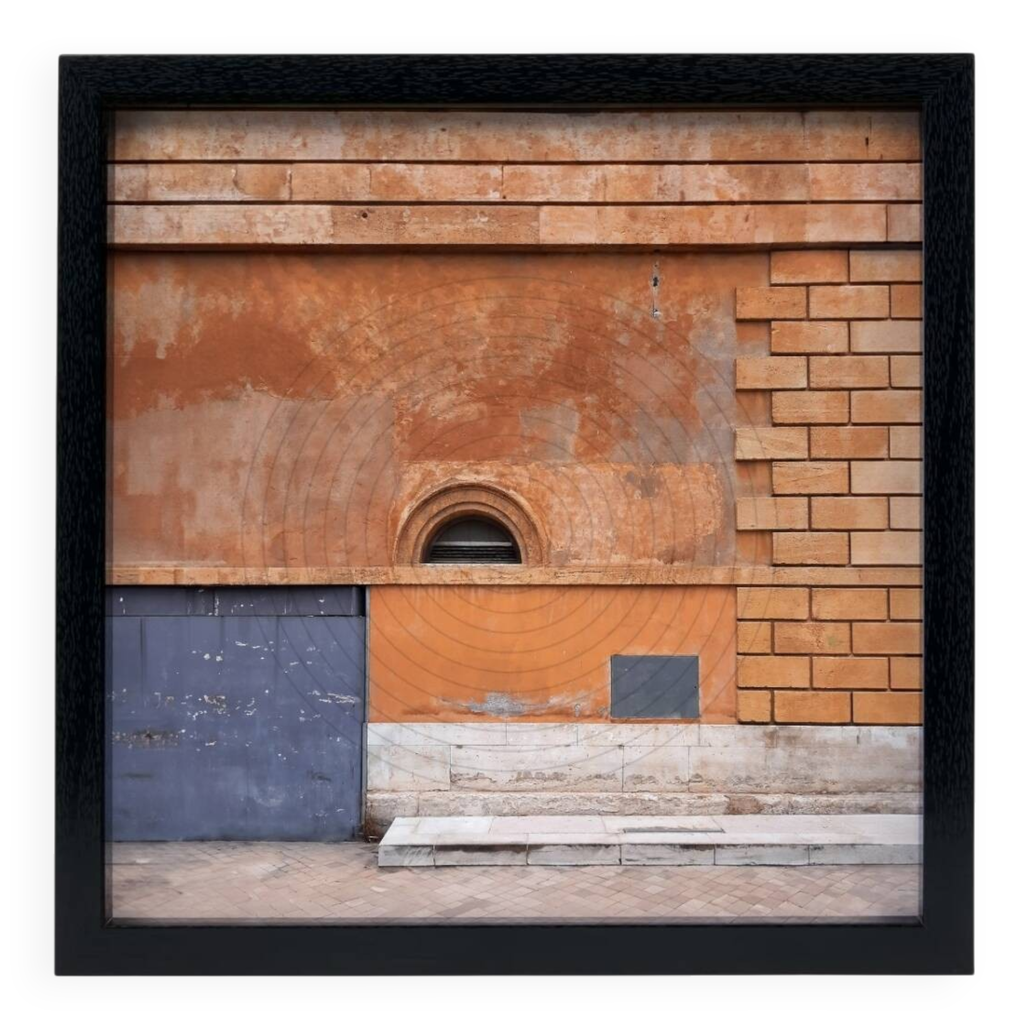 Framed architectural photograph