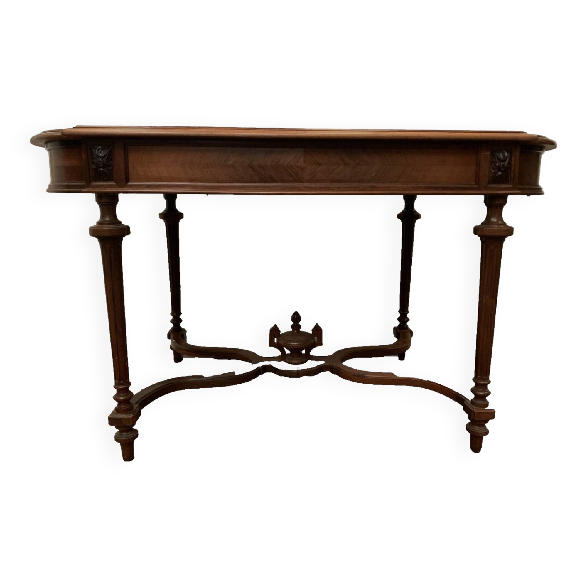 Napoleon III desk table in rosewood and 19th century veneer