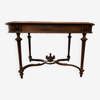 Napoleon III desk table in rosewood and 19th century veneer