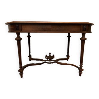 Napoleon III desk table in rosewood and 19th century veneer