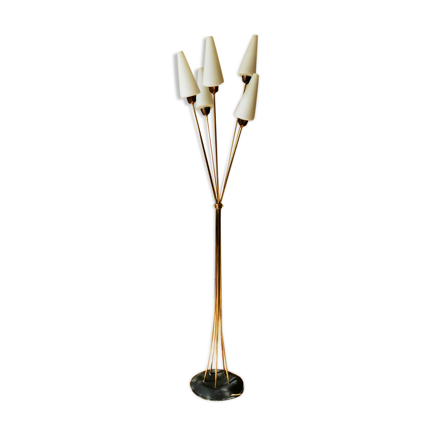 Vintage 5-pointed lamppost with tulip glass
