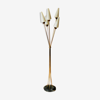 Vintage 5-pointed lamppost with tulip glass