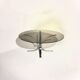 Vintage coffee table, aluminum center stand and circular glass top