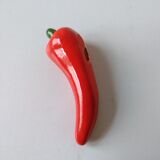 Set of 6 ceramic red pepper knife holders