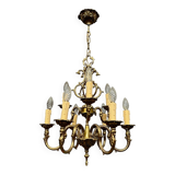 Rococo chandelier, solid gilded bronze