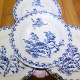 4 assiettes plates Gien service Chardons