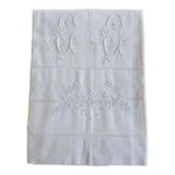 Drap ancien en métis brodé main