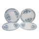 Set of 4 dessert plates in earthenware of St Amand model Regency, iron earth