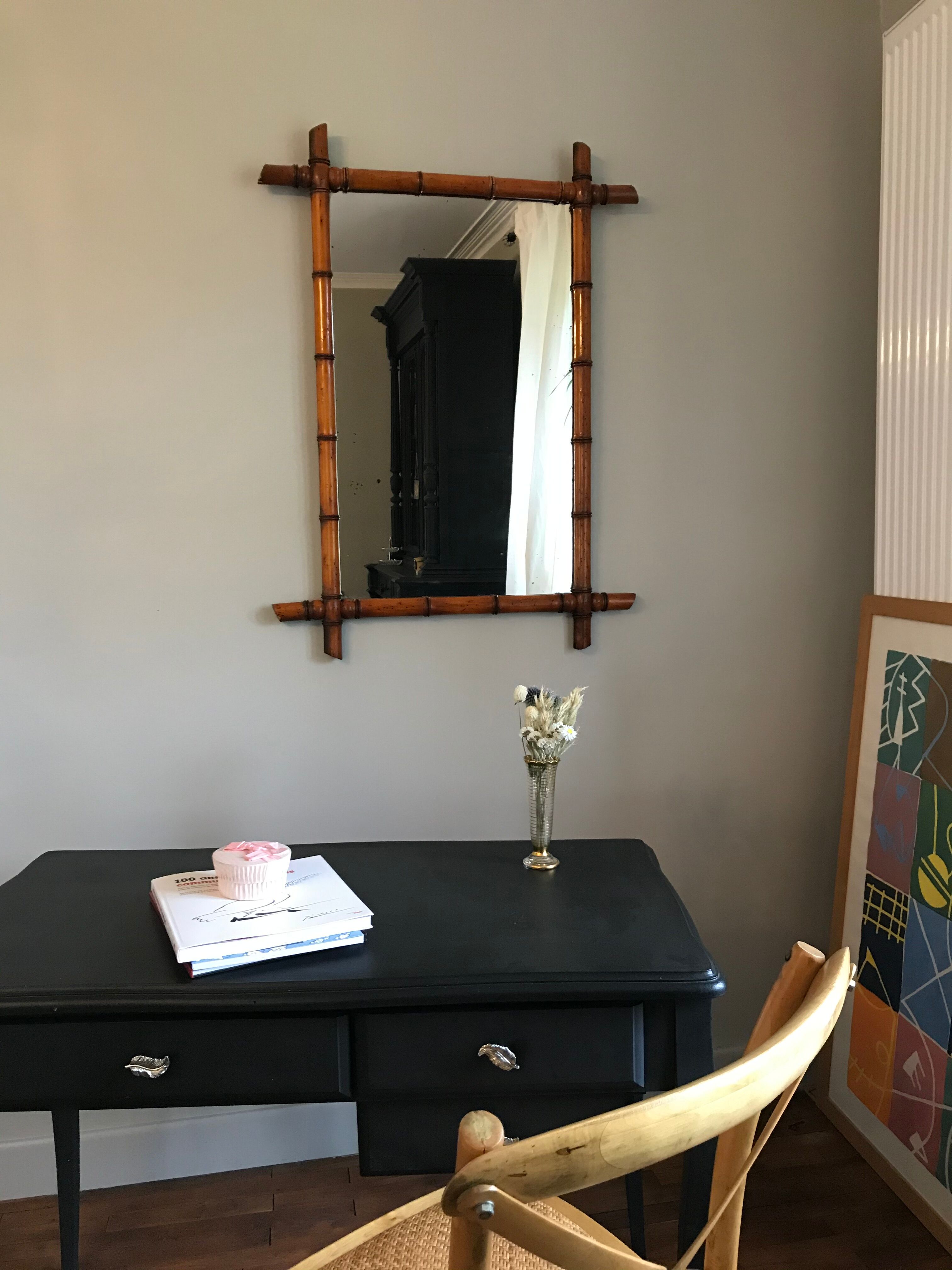 Vintage bamboo mirror 75 x 100 cm