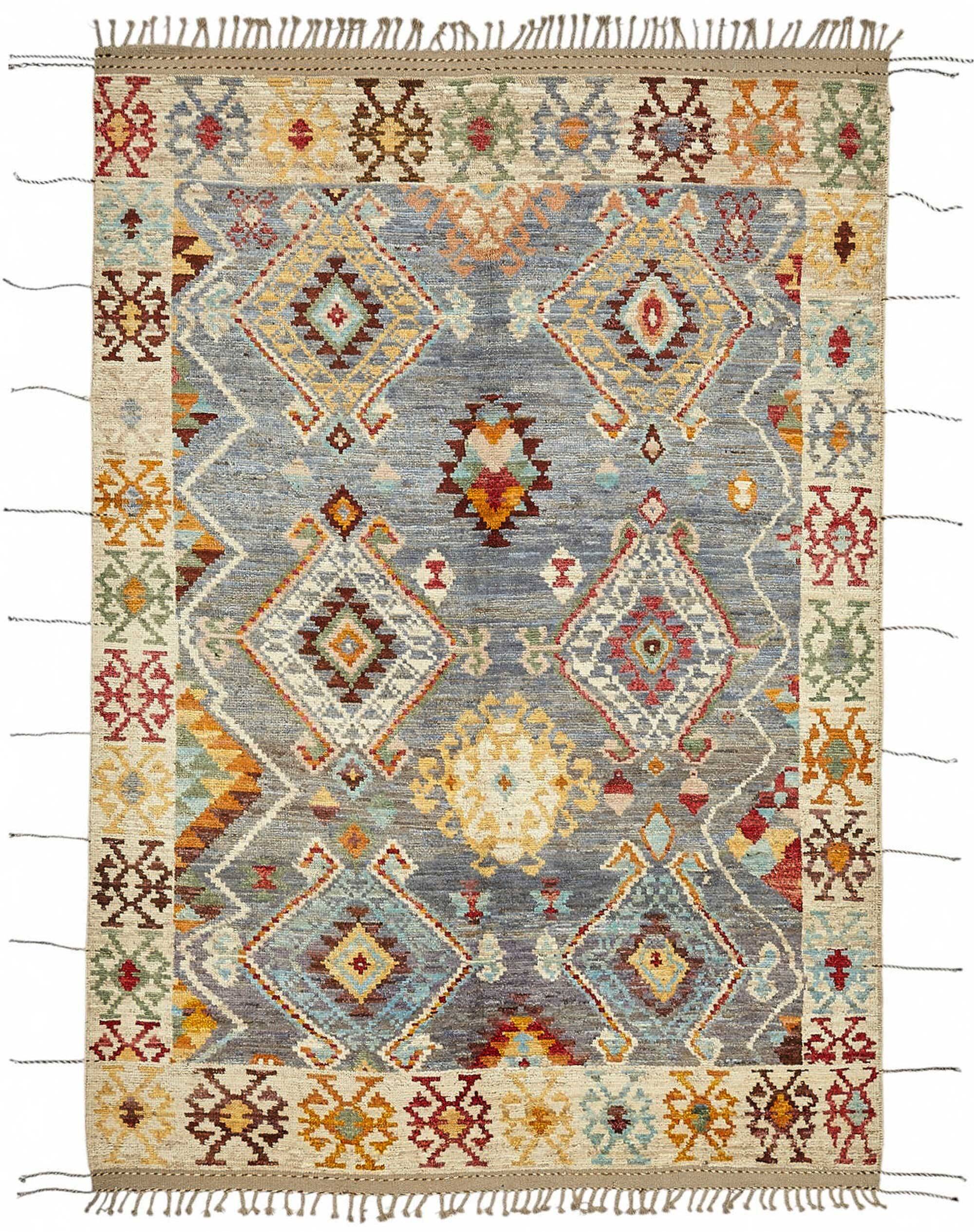 Handmade Tribal Decorative 210 cm x 307 cm Multicolor Wool Carpet