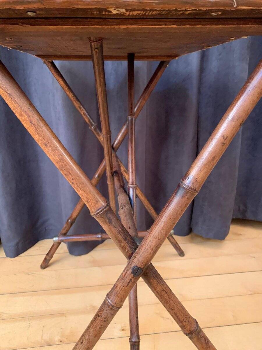 English bamboo side table, 1920s