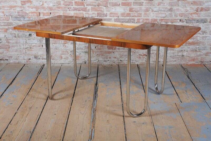 Bauhaus Oak Foling Table by J. Halabala for UP Zavody, Czech, 1930s
