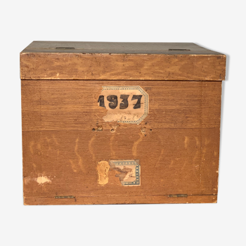 Boite d'archives en bois 1937