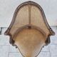 Louis xv office armchair, carved, cane, leather trimmed