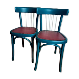 Paire de chaises en bois - bistrot