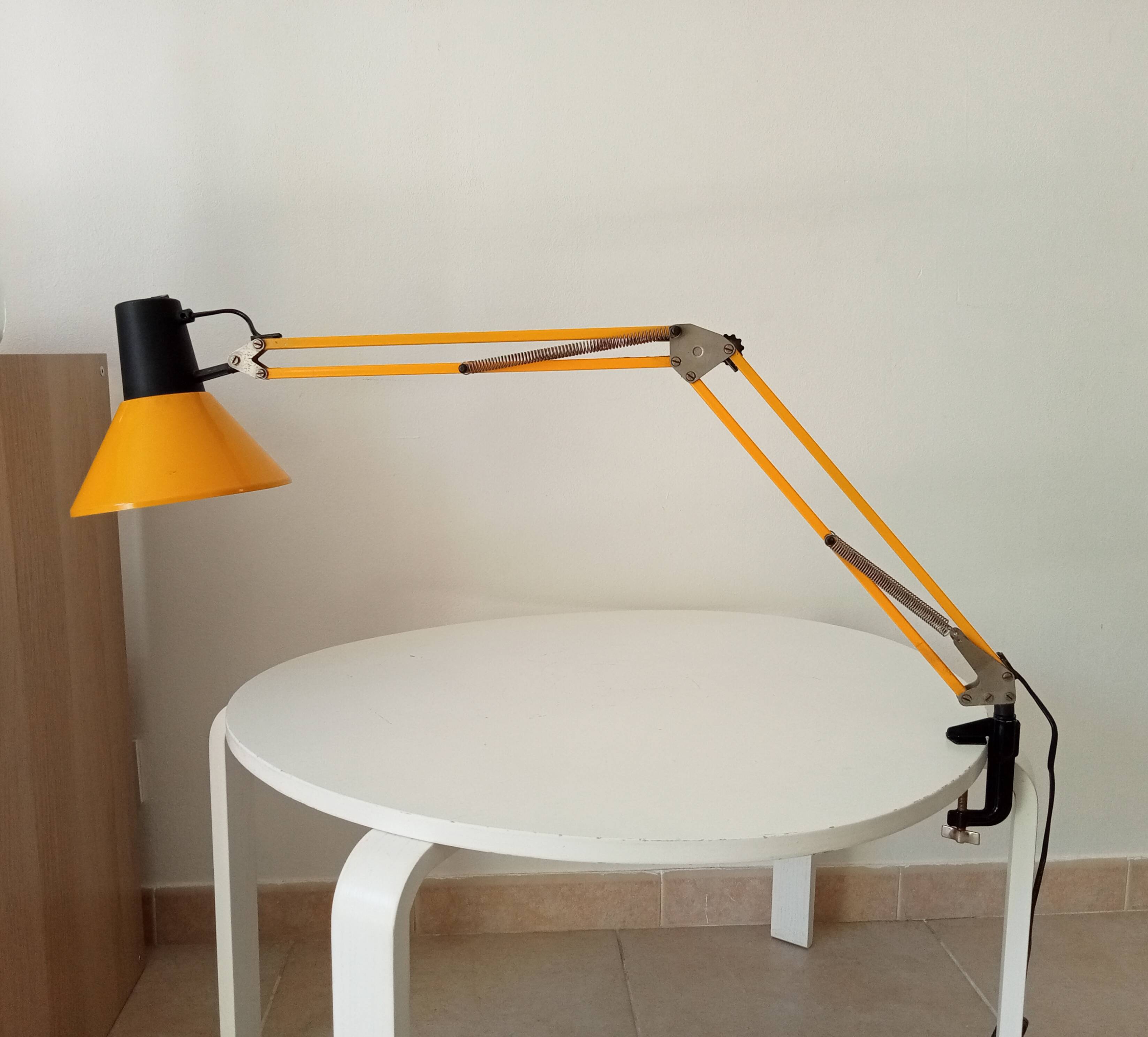Vintage 1970s mustard yellow architect lamp