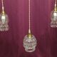Suspension with 3 transparent bubble glass globes.