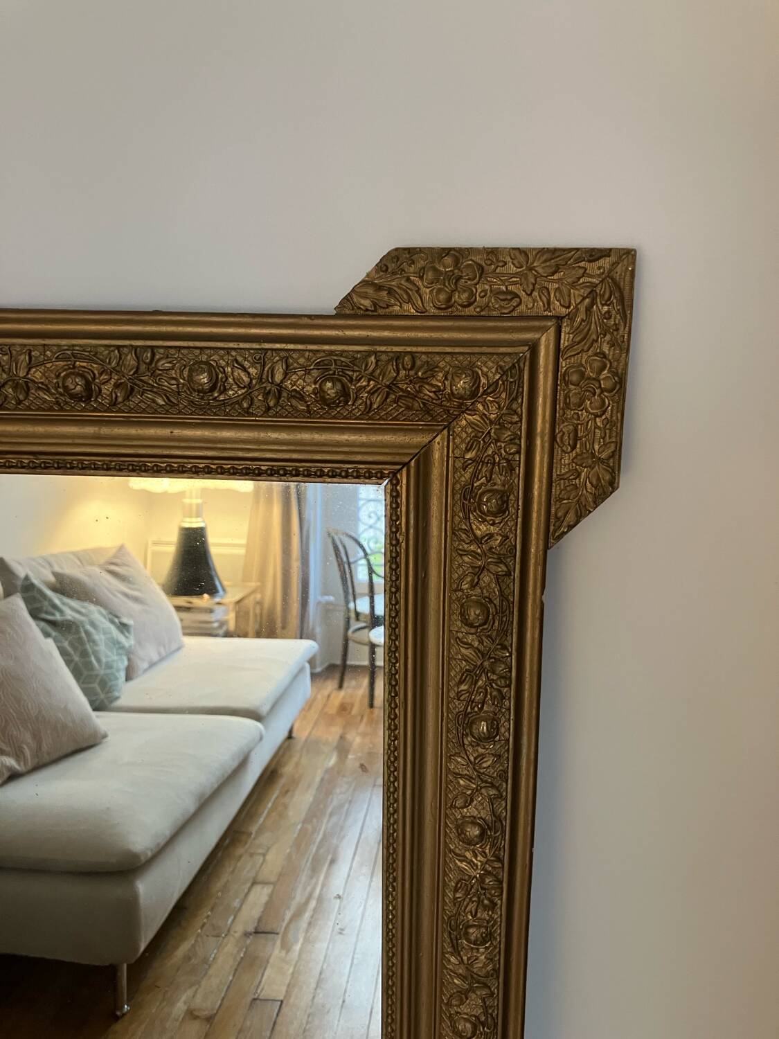 Gilded mirror, mercury glass