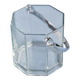 Glass ice bucket with metal handle, 1970s