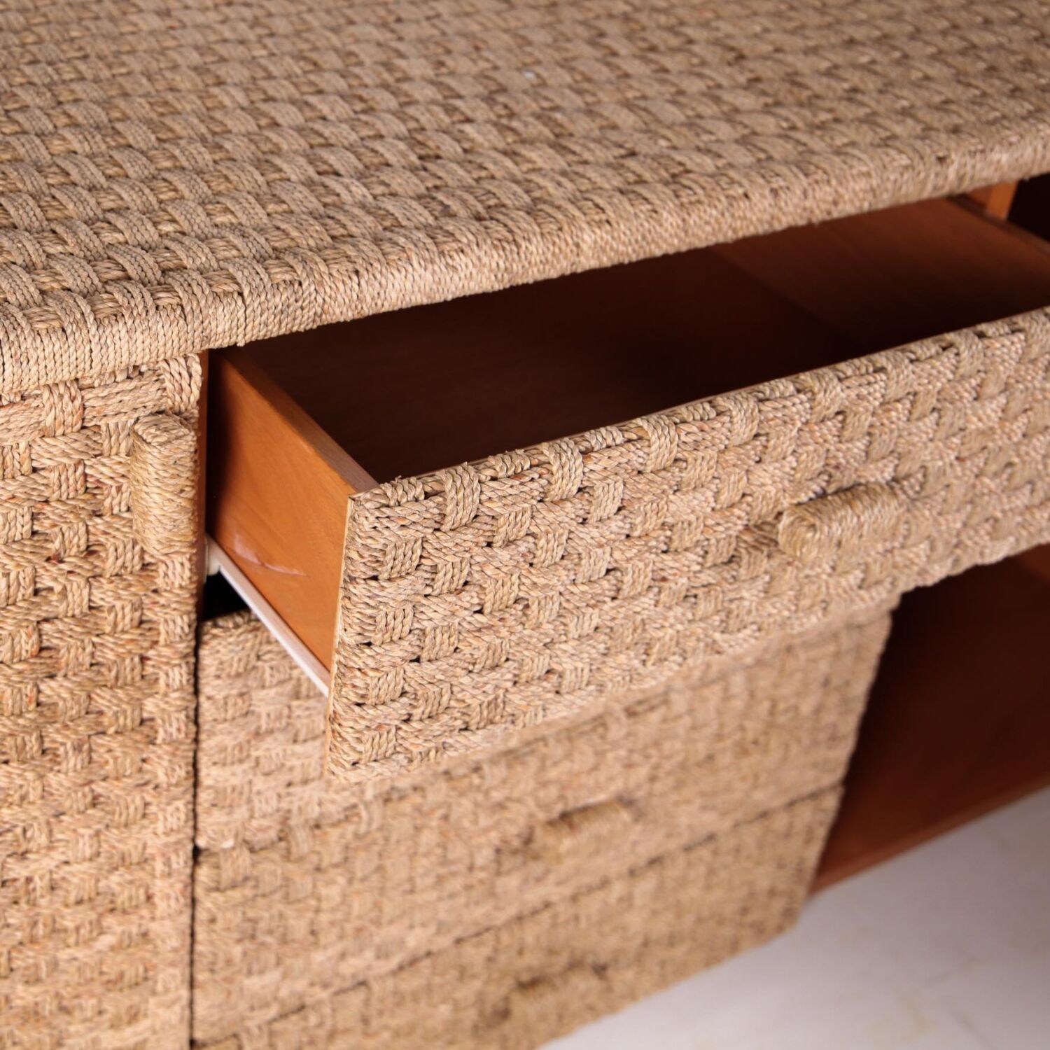 Braided rush sideboard