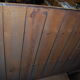 Old rectangular bevelled wall mirror - wooden frame grooves, 164x115cm