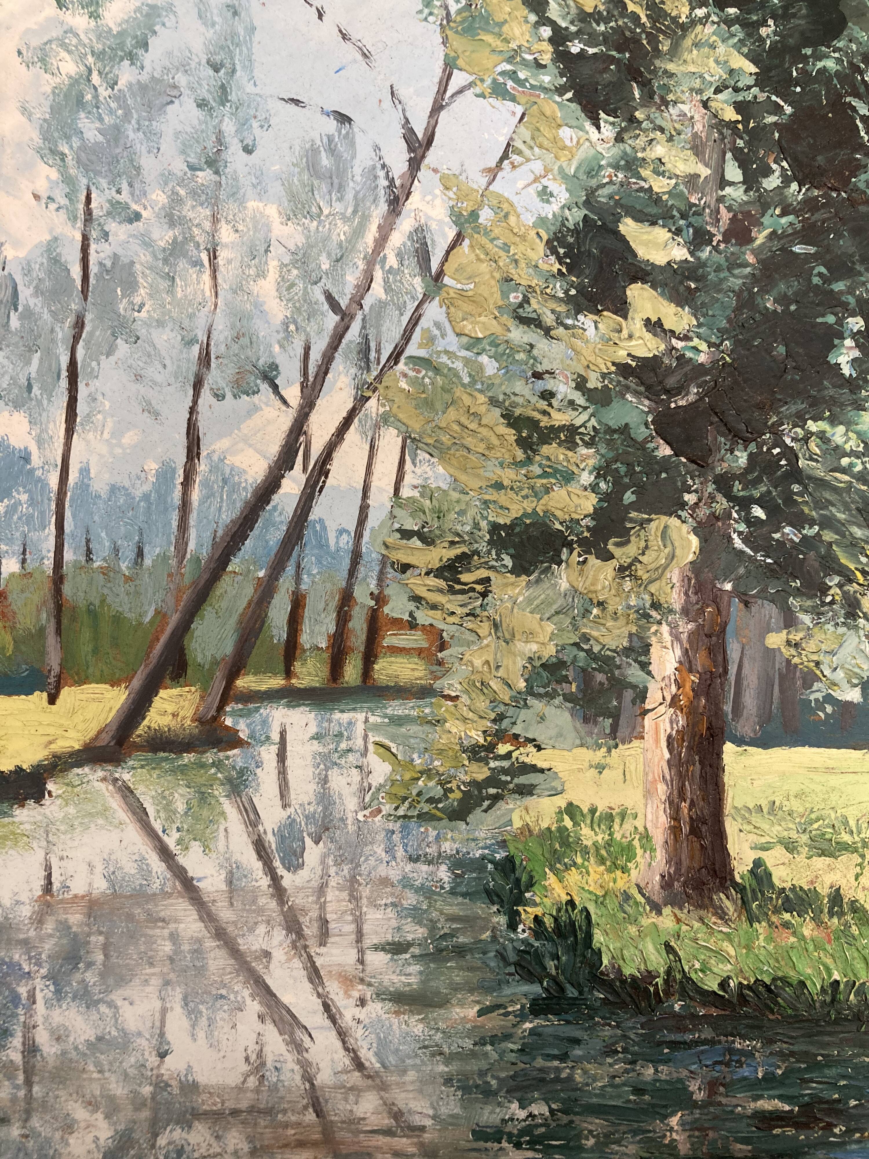 Oil on vintage panel