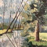 Huile sur panneau vintage