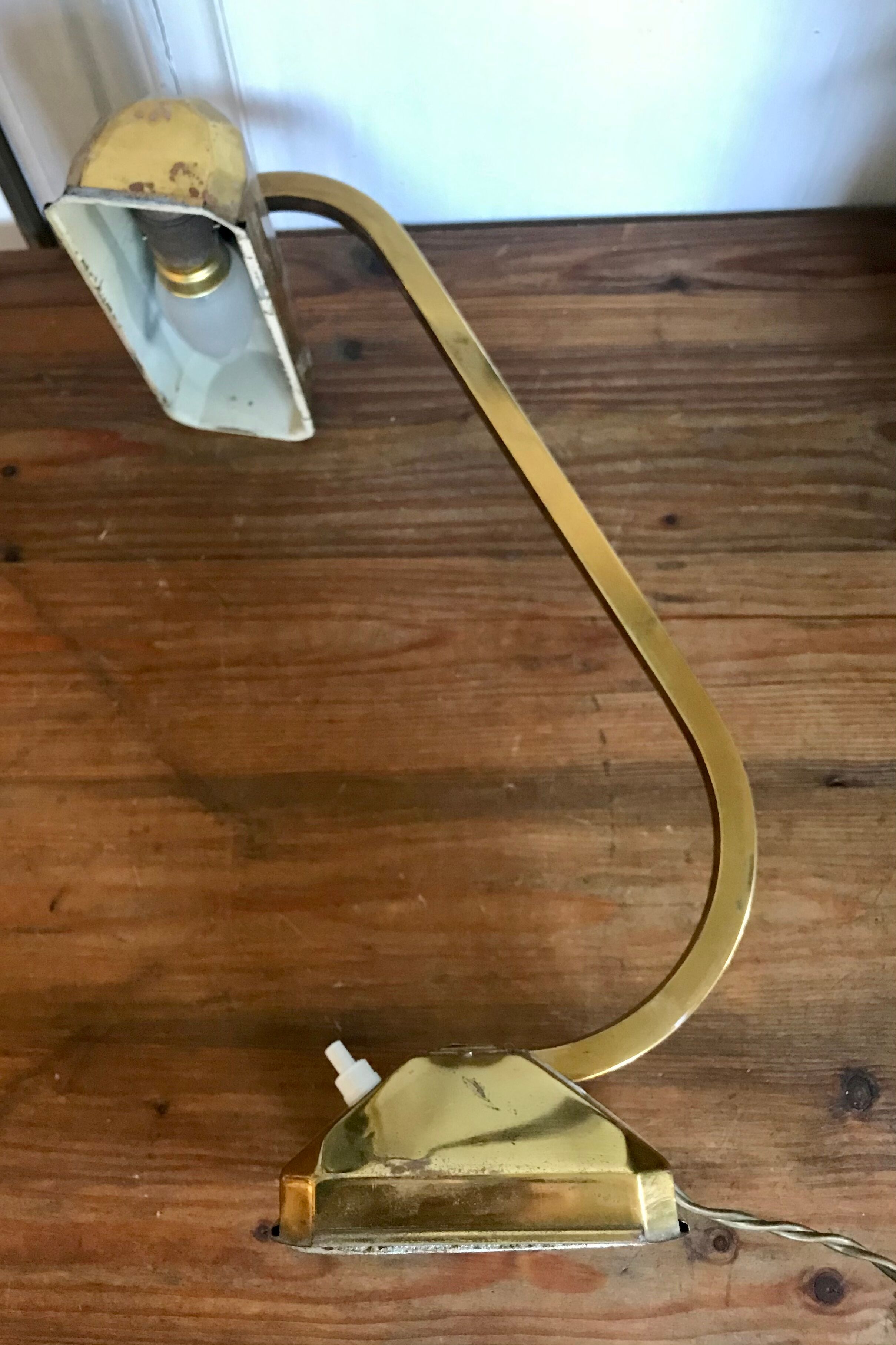 Art Deco brass desk lamp