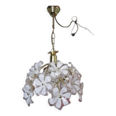 Suspension, lustre vintage , 18 fleurs