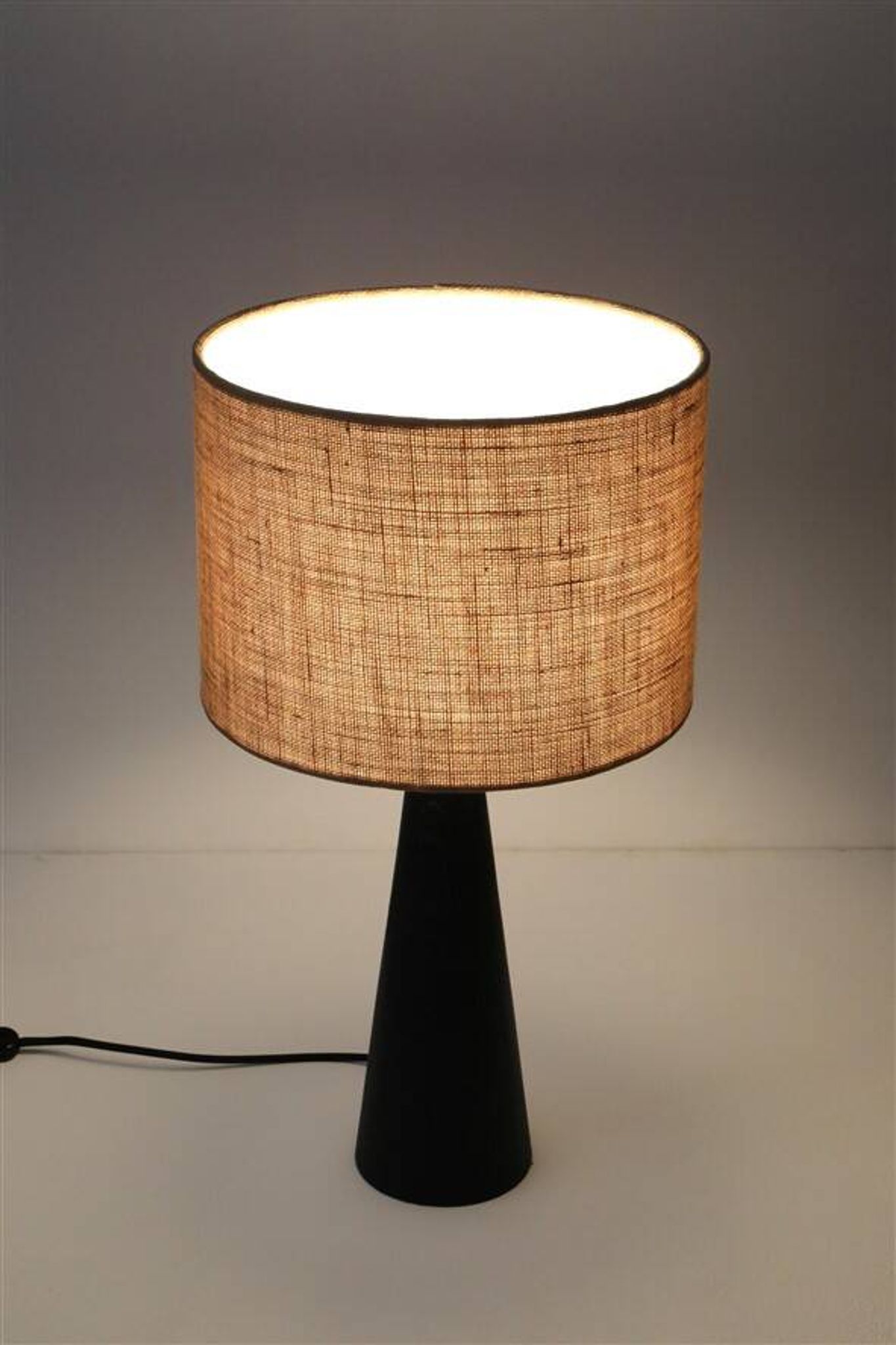 Rare black Theodor Skjøde Knudsen table lamp / Skjern / Mid-century Danish modern design / 1960s / 1970s