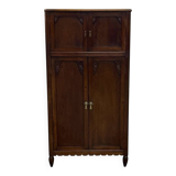 Buffet art déco en chêne - ancien meuble à tourne disque