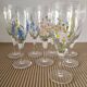 8 vintage hand-painted champagne flutes – flower decor