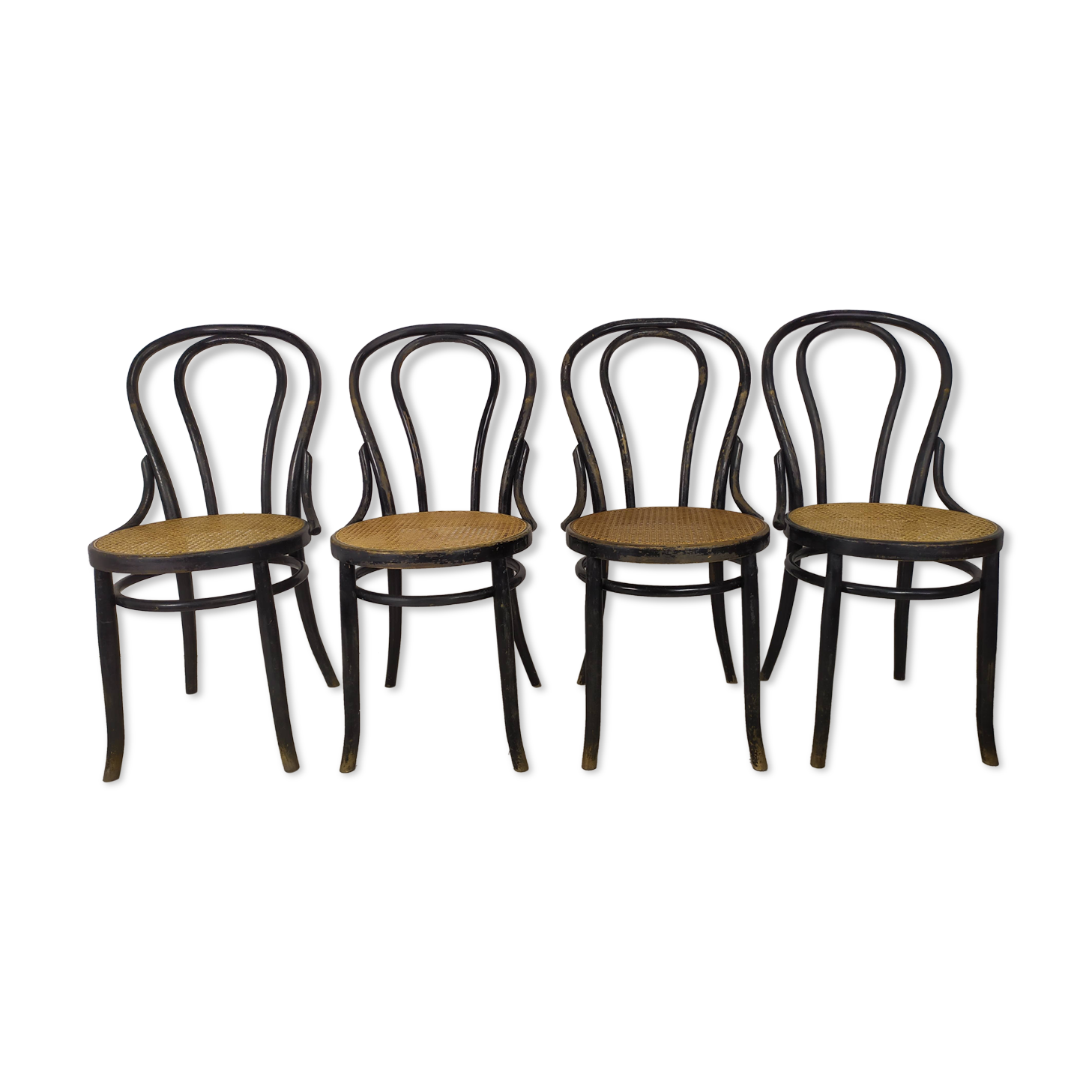 Black canned bistro chairs