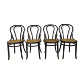 Black canned bistro chairs