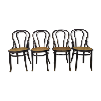 Black canned bistro chairs