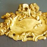 Pediment, gilded bronze, ornament for mirror, piece of furniture, signed Jacquet Grelier