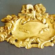 Pediment, gilded bronze, ornament for mirror, piece of furniture, signed Jacquet Grelier