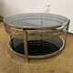 Coffee table in chromed metal and smoked glass, 1970