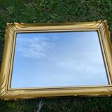 Vintage rectangular mirror in gilded wood h49 xl35