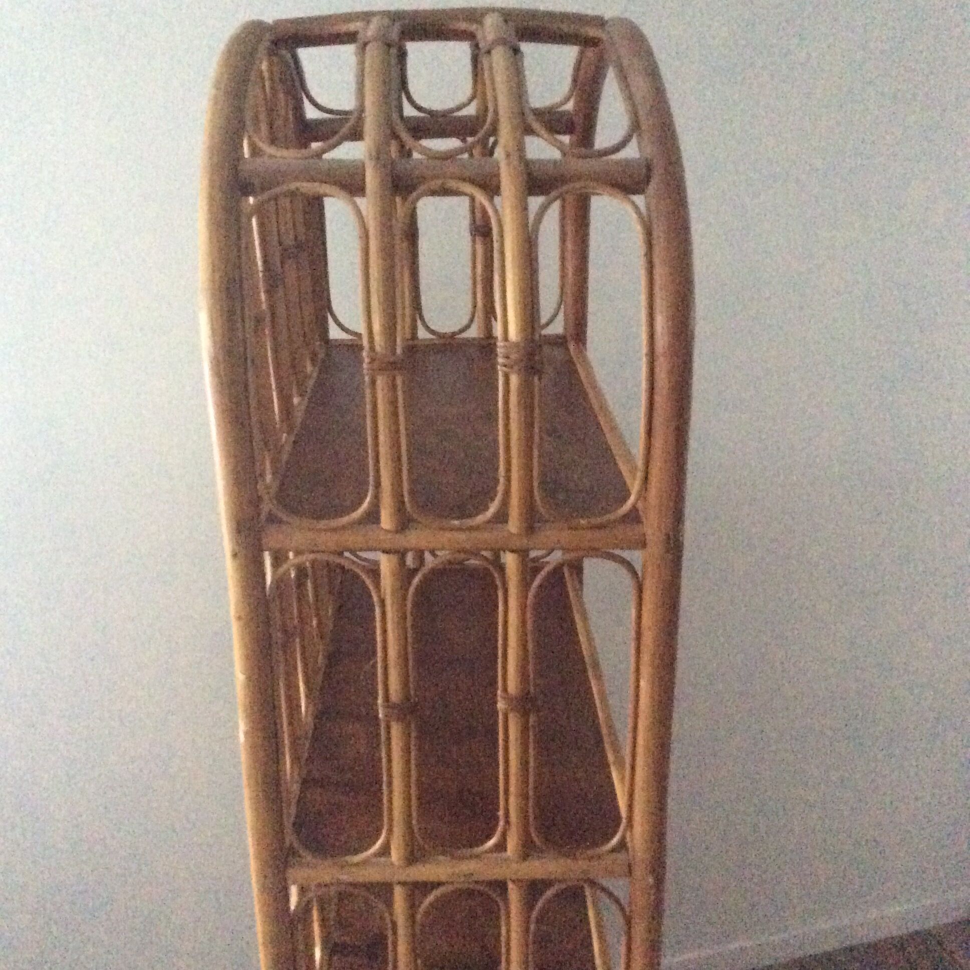 Lot 2 vintage bamboo shelves