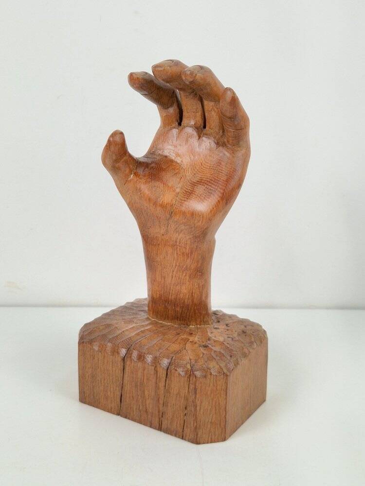 Brutalist Arts and Crafts Sculpture Wooden Hand, 1950s