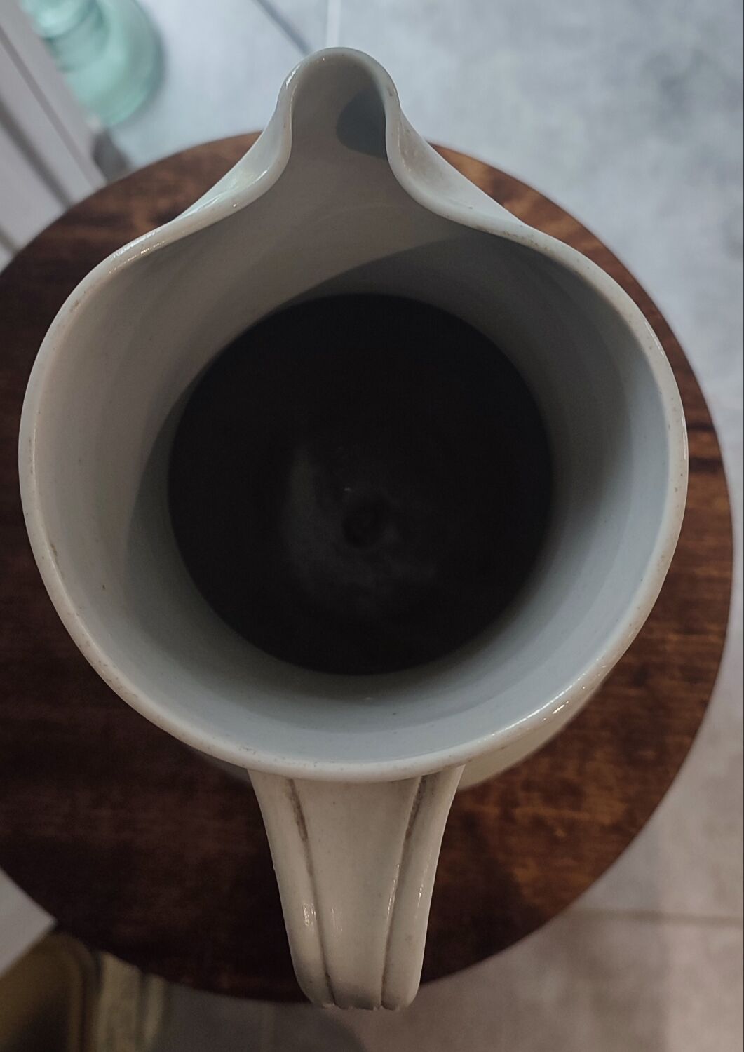 Large glazed stoneware pitcher signed, 1950-60 period