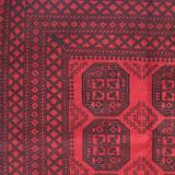 Red Burgundy Wool Handmade Afghan Rug, Large Geometric Carpet 164 x 237 cm
